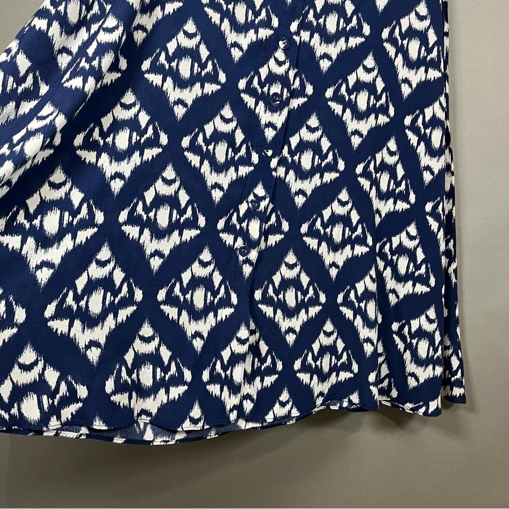 Talbots Blue Ikat Print Viscose A Line Skirt - Picture 4 of 15